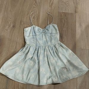 RES denim dress subtle sunflower print